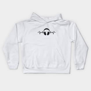 Music Heartbeat Sound Love Headphones Heart Rate Kids Hoodie